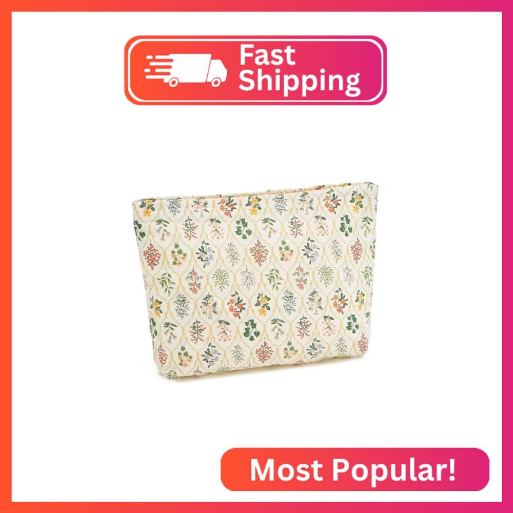 WOZEAH Floral Makeup Bag for Purse Small Cosmetic Pouch,Stylish Zipper Make up P