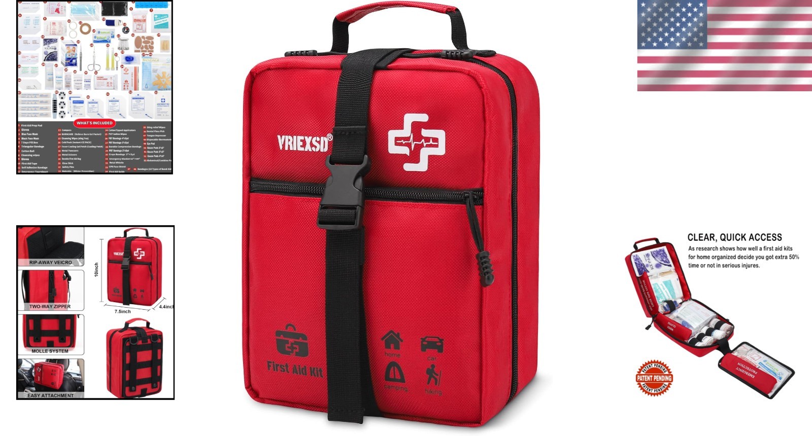 400-Piece Emergency First Aid Kit – Lightweight, Portable & Organized Support