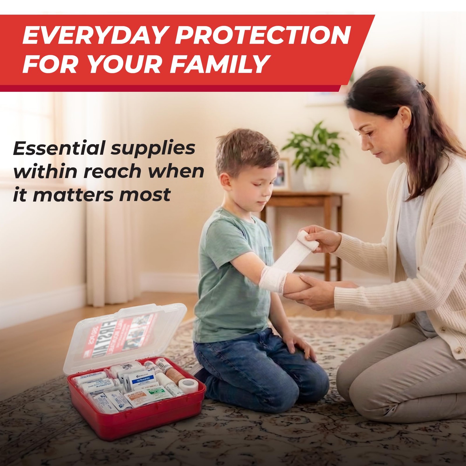 350 Piece Professional Wall-Mount First Aid Kit, Home, Business