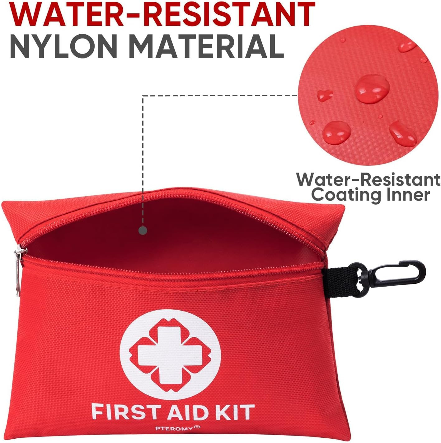 PTEROMY 150 Piece Mini First Aid Kit, Portable Small Emergency Kits Compact 1St