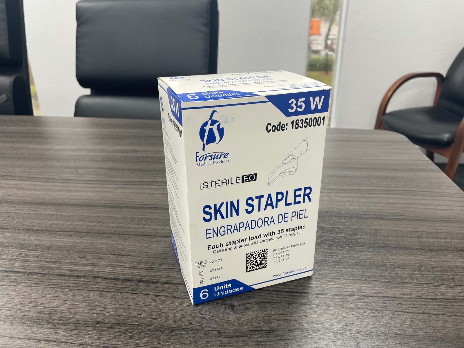 Skin Stapler, 6/CS, 35 Wide, Sterile, Stainless Steel Preloaded -18350001 