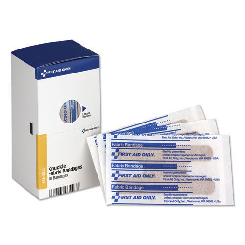 First Aid Only FAE3008 Individually Sterilized Knuckle Bandages (10/BX) New