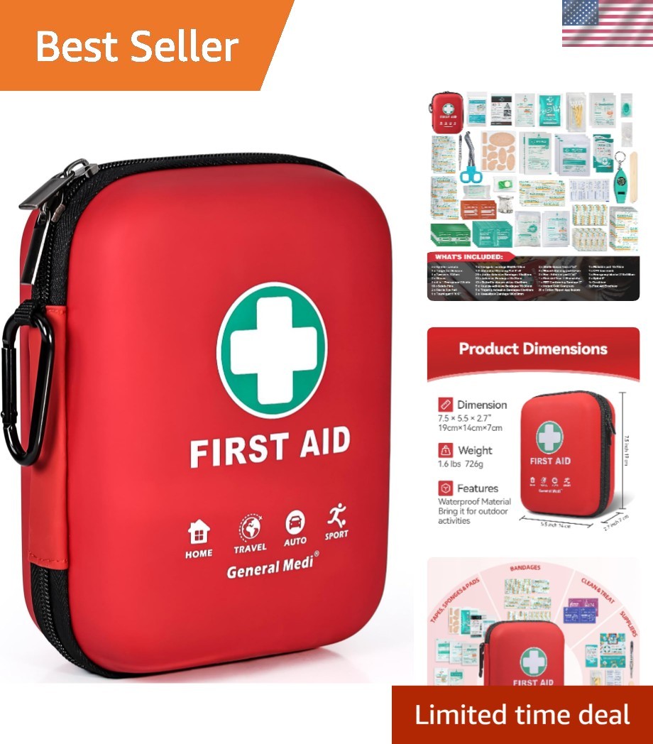 Compact 170-Piece First Aid Kit – Your Essential Companion for Adventure & Home