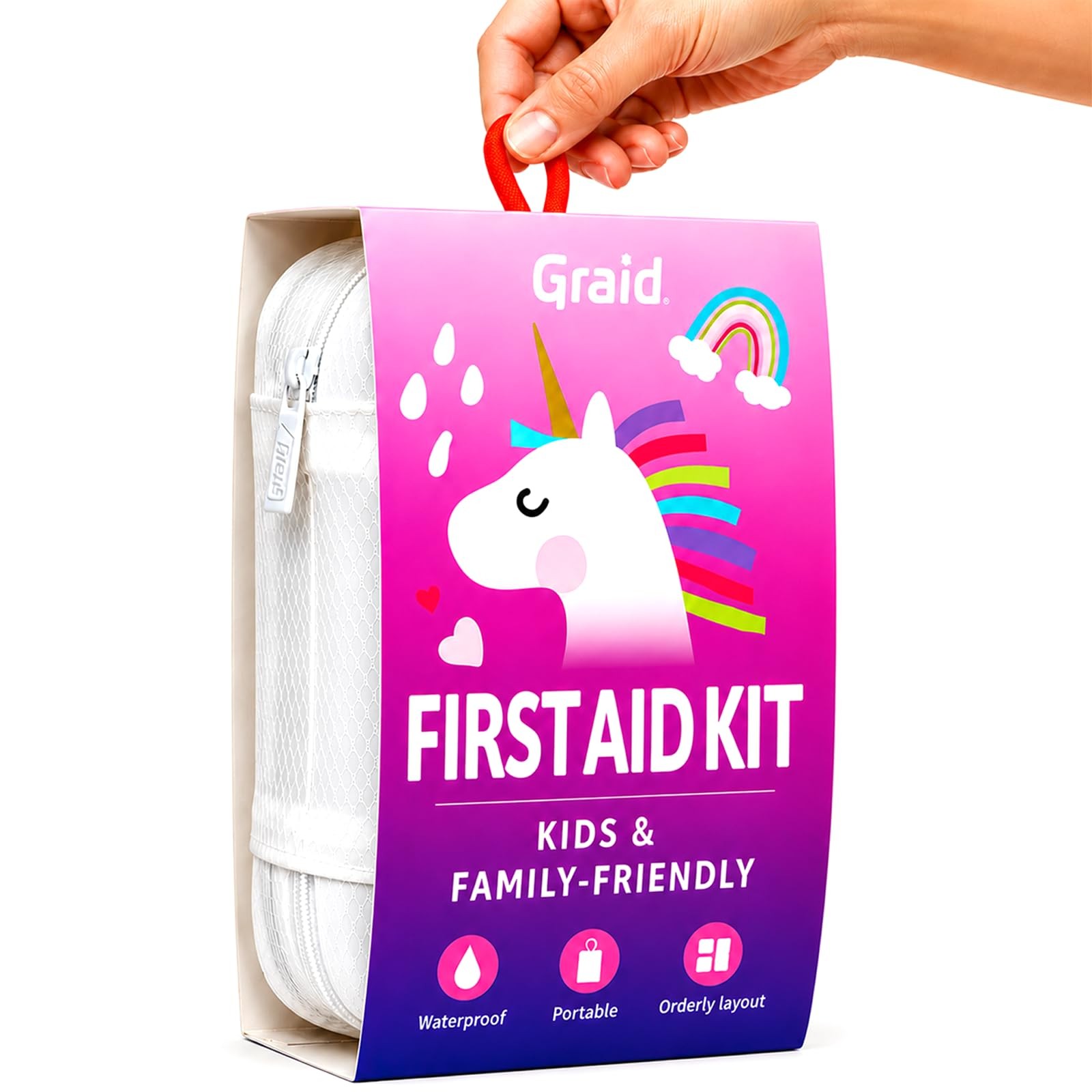 Kids First Aid Kit 88 Pcs—Unicorn Waterproof Travel First Aid Kit for Toddler…