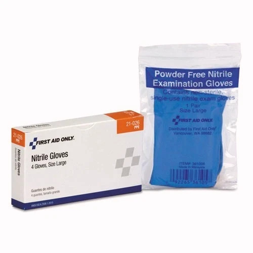 First Aid Only ANSI Refill for 16 Unit Kit, Exam Gloves, Large, 4 Pieces