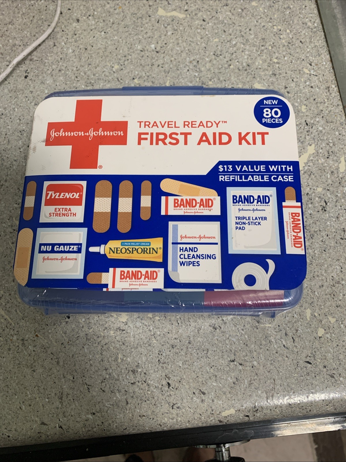 BAND-AID Travel Ready First Aid Kit 80 Piece Emergency Kit