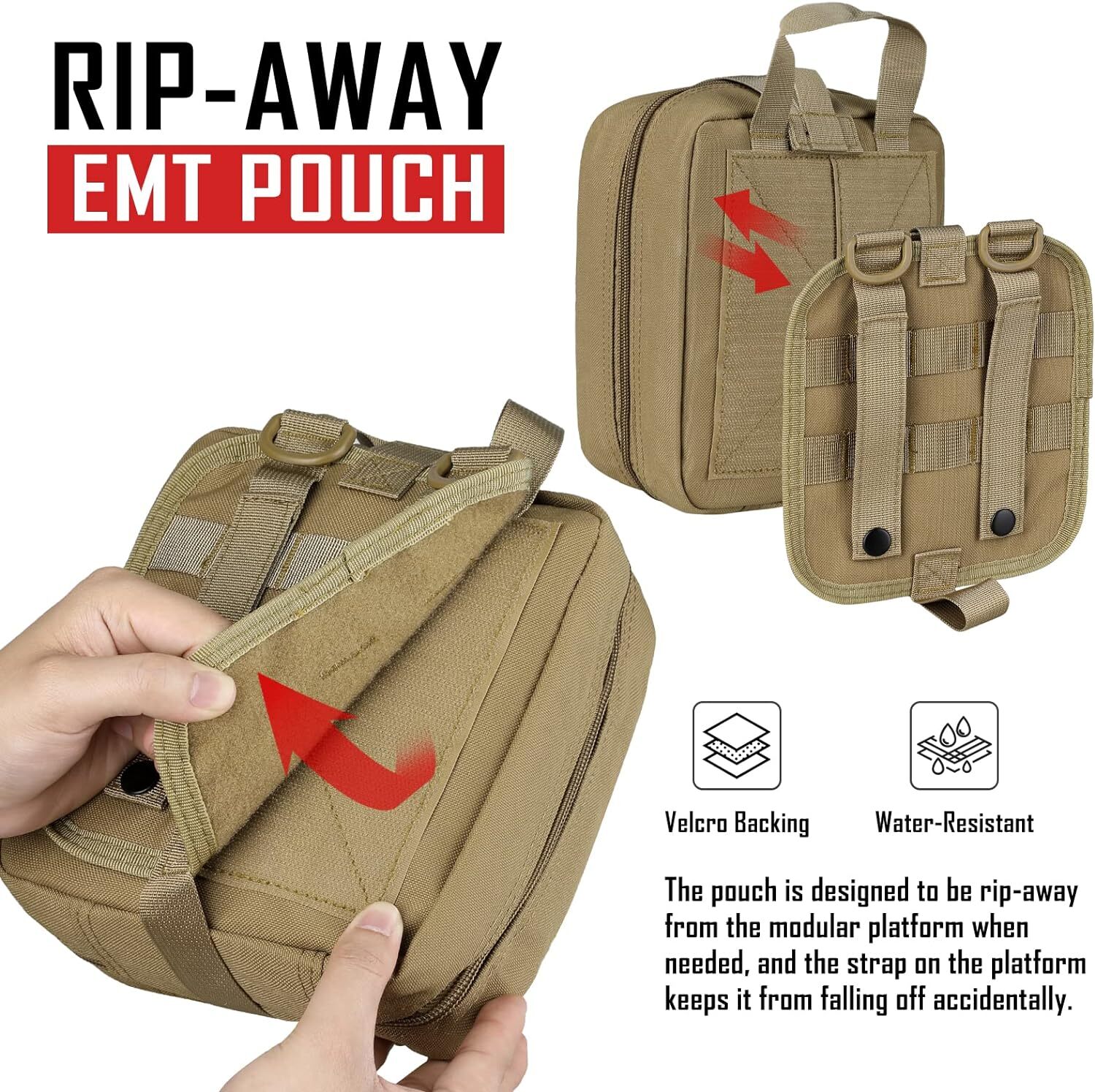 Tactical First Aid Pouch Rip Away Military Tear Away Medical Utility Pouch Bag