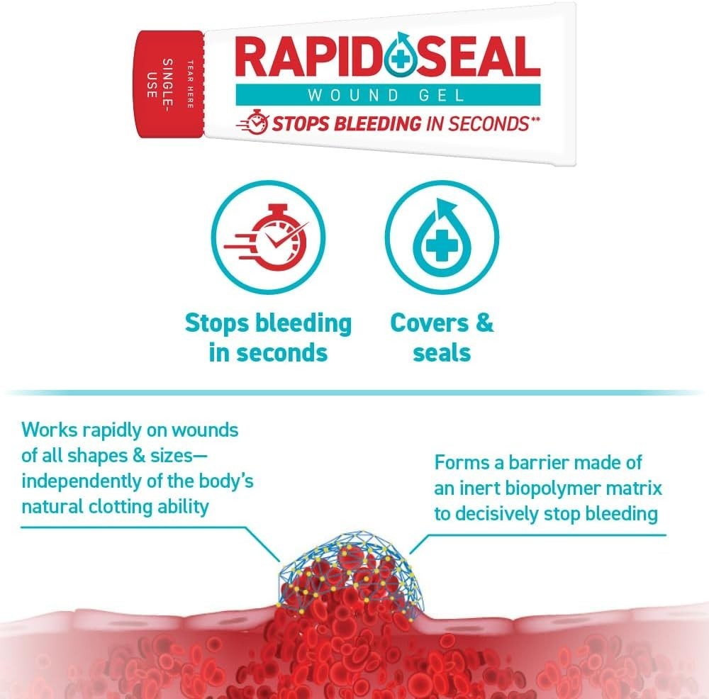 Essential Rapid Seal 15-Piece Stop Bleeding Emergency Kit for Family Safety