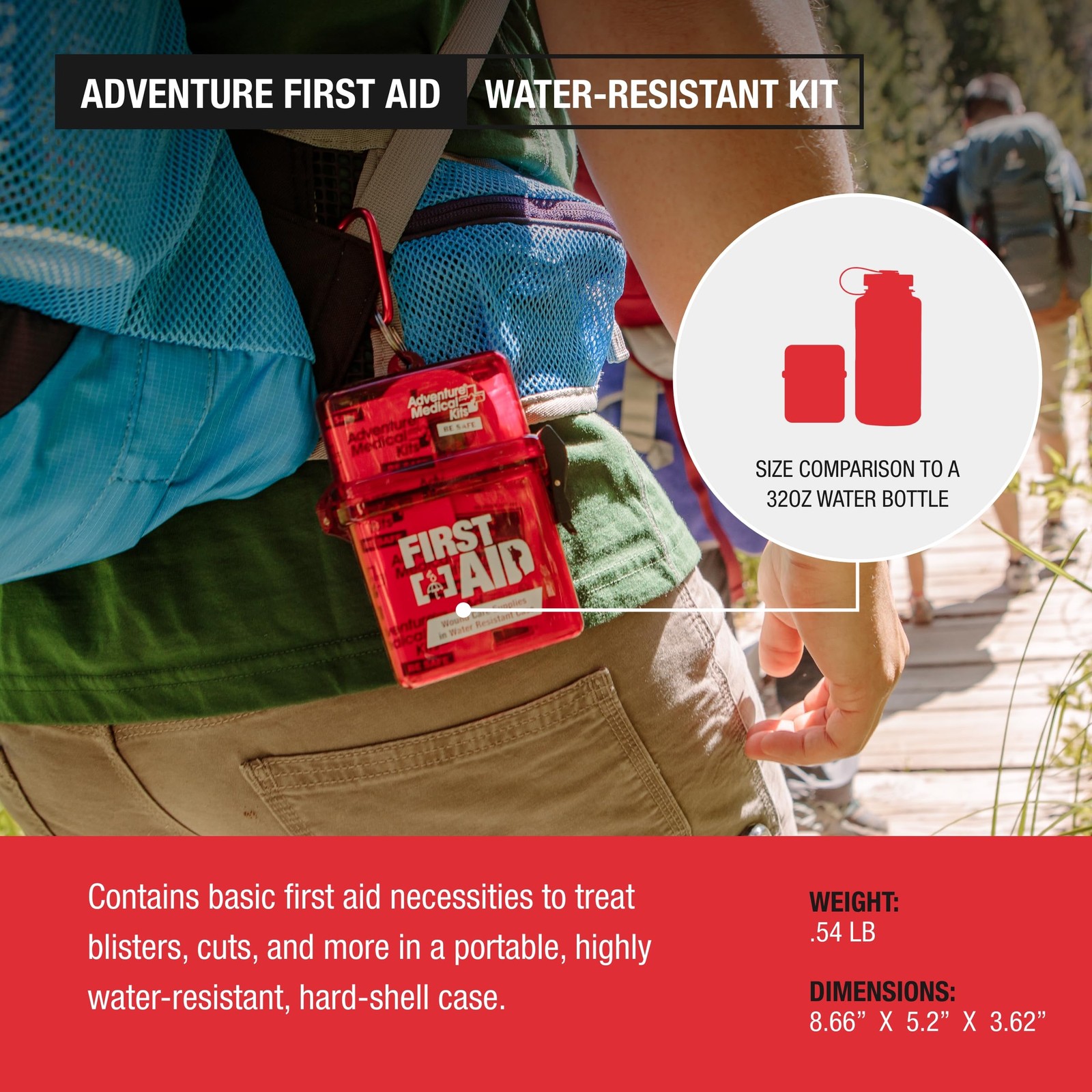 Adventure Medical Kits First Aid, Water-Resistant 2 Count (Pack of 1), Red