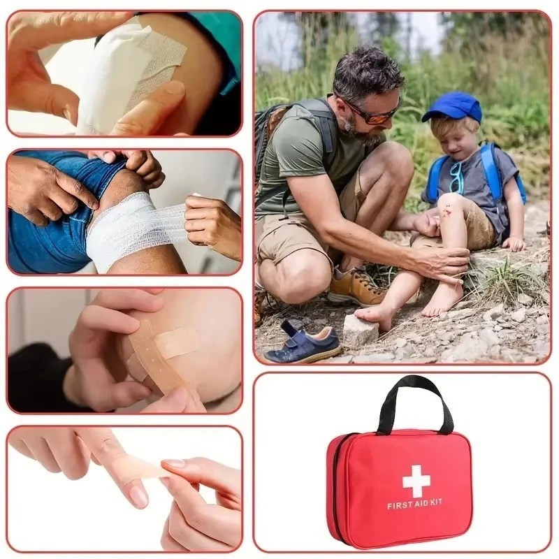 160 Pcs First Aid Car Kit Medical Emergency Trauma Basic Tactical Survival Bag