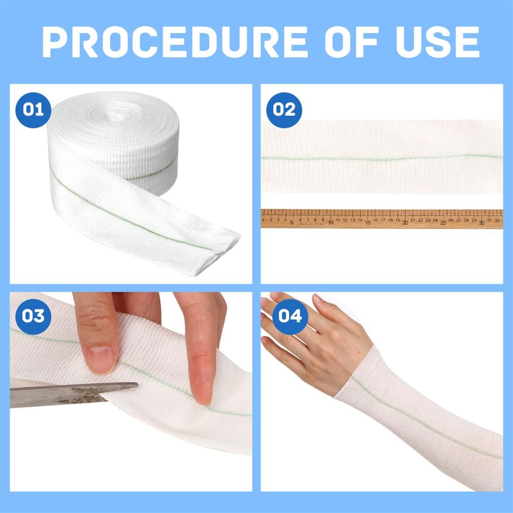 Tubular Elastic Sport Bandage 2inch x 32.8 Feet Reusable 5cmx10m, White