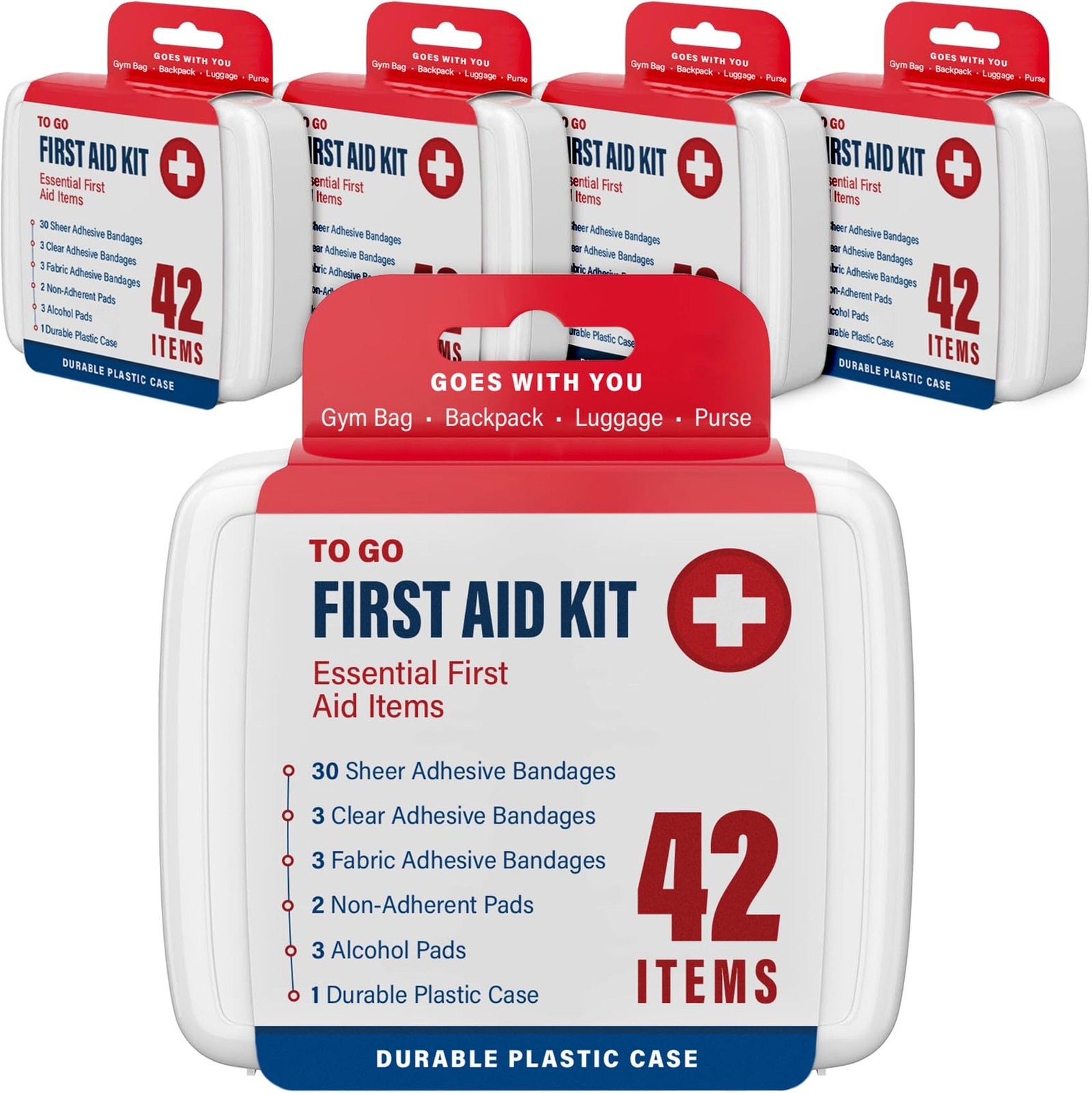 4 Pack Mini First Aid Kits, Small Travel Size Kit, First Aid Patch with 168 I…
