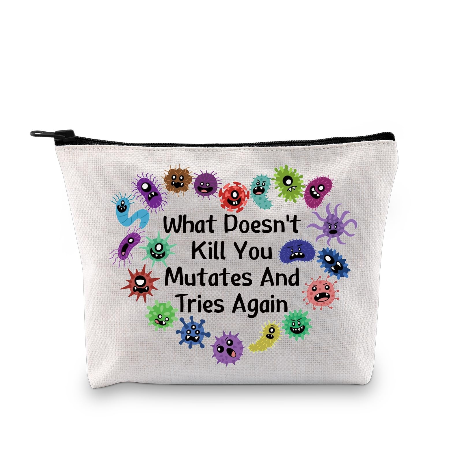 Zuo Bao Funny Microbiology Makeup Bag Lab Tech Gift Mutates And Tries Again