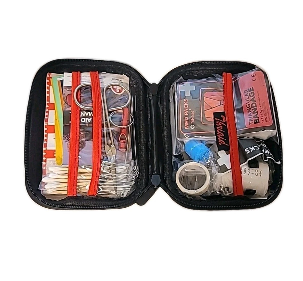 Thriaid 100 pc First Aid Kit With Hard Travel Case & Carabiner