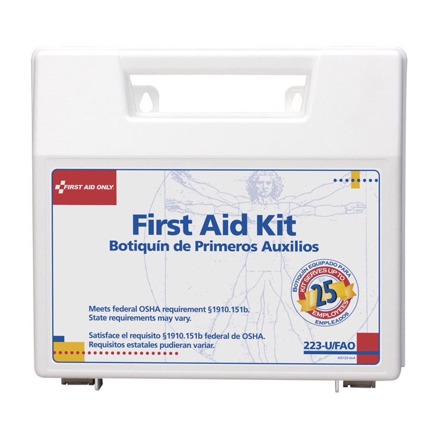First Aid Only 223-U 25 Person Plastic Case First Aid Kit with Dividers