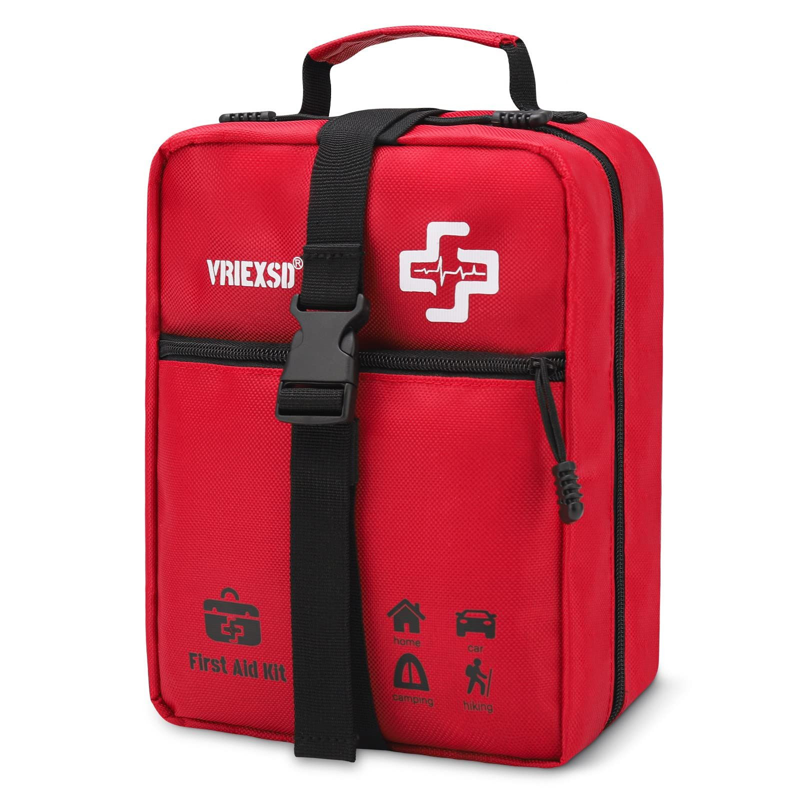 VRIEXSD 400 Piece Large First Aid Kit Premium Emergency Kits for Home, Red