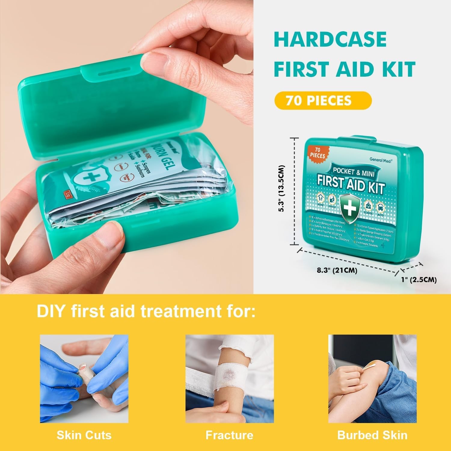 420 Piece First Aid Kit, 6 Individual Boxes of 70 Items Each (420 pcs, 6 Pack)