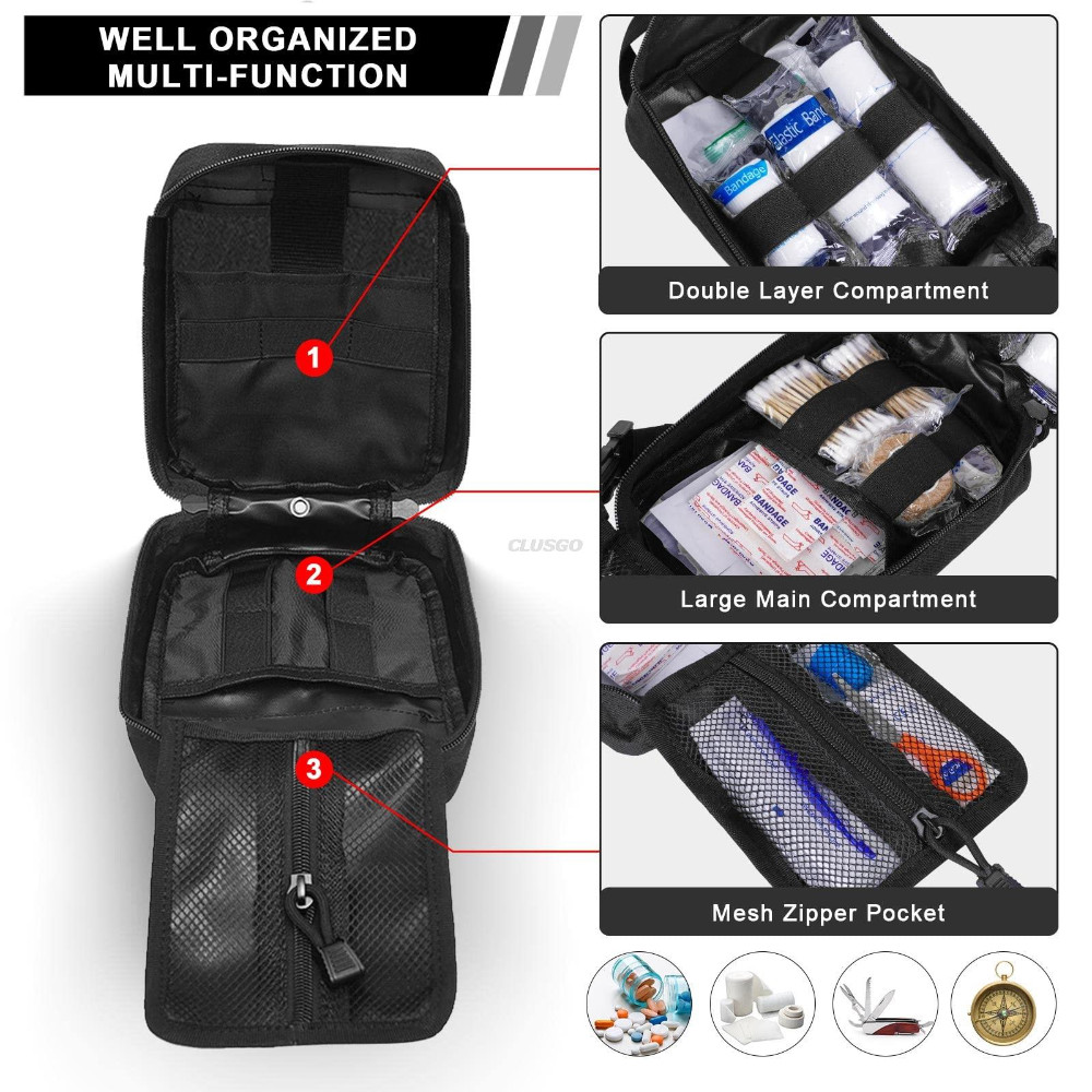 Tactical MOLLE Rip Away EMT Medical First Aid IFAK Pouch Utility Bag (Bag Only)