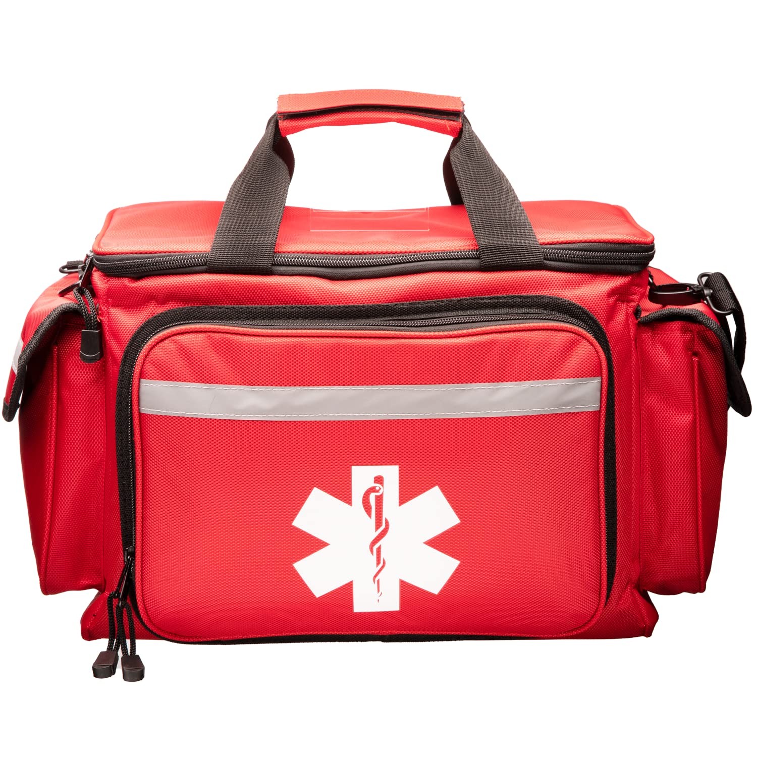 Professional Red Empty Trauma First Aid Medical Bag, 15"x10"x9", Multi Compar…