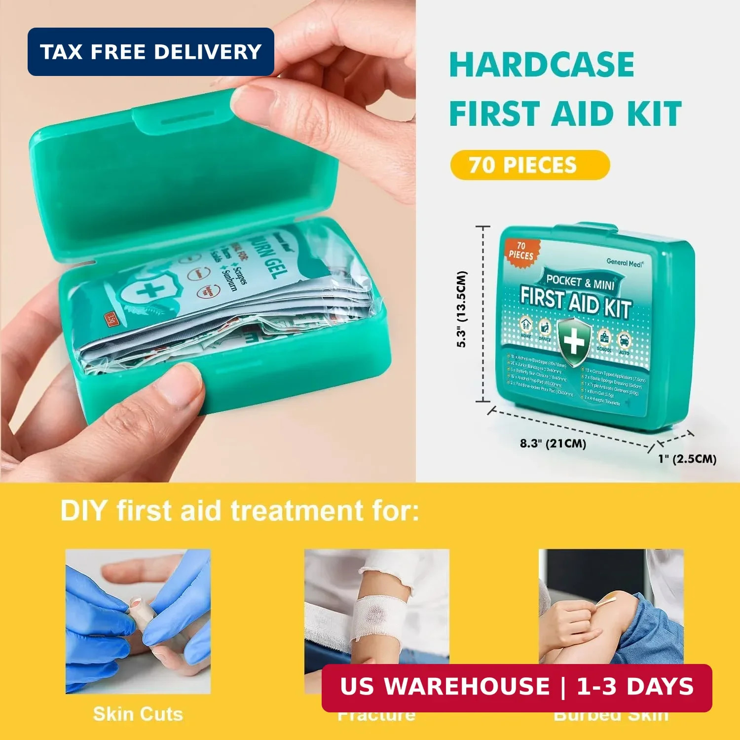 420PCS First Aid Kit 6 Pack 70PCS Each Travel Home Office Car Medical Supplies