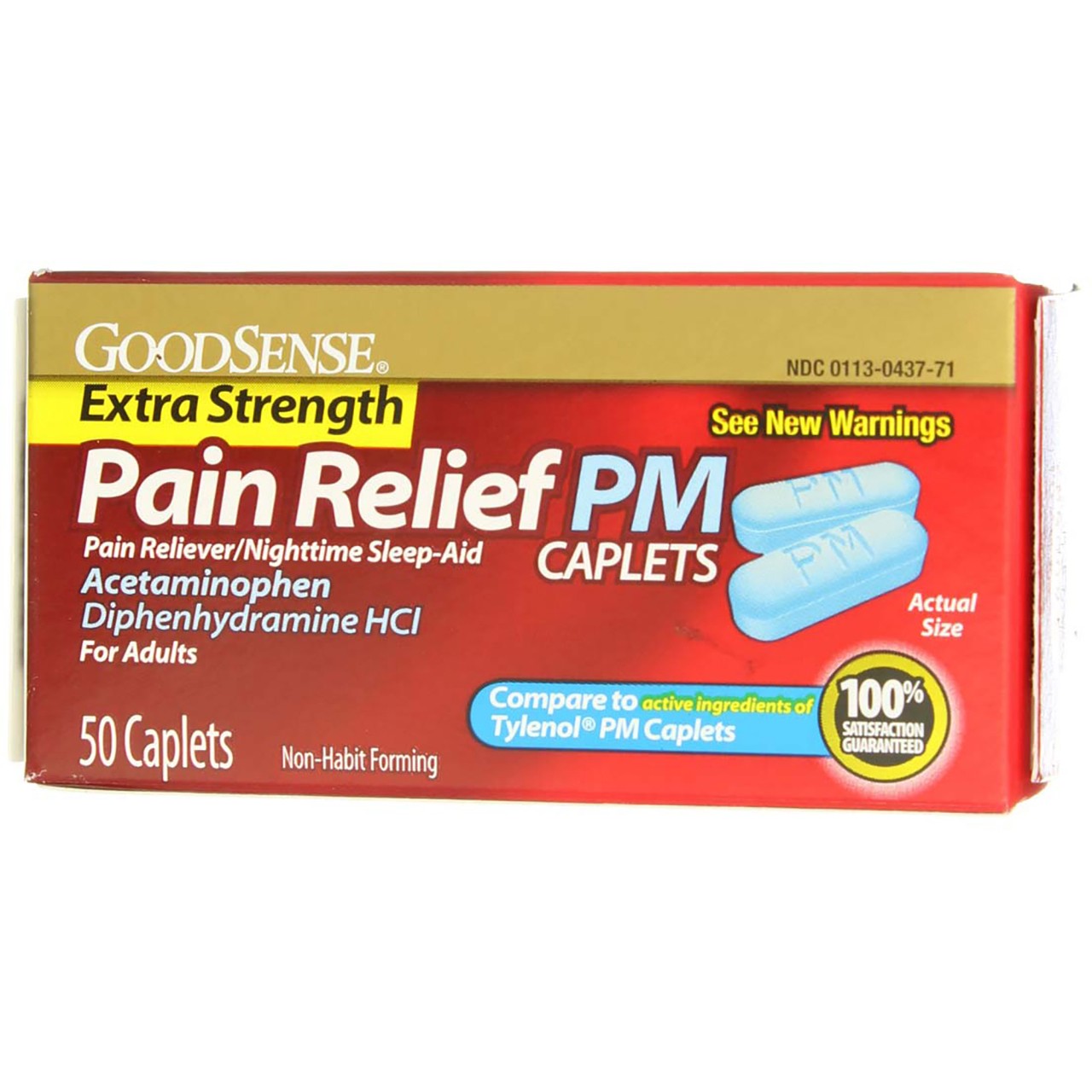 2 Pack GoodSense Acetaminophen PM Pain Reliever Caplets, 50 Ct