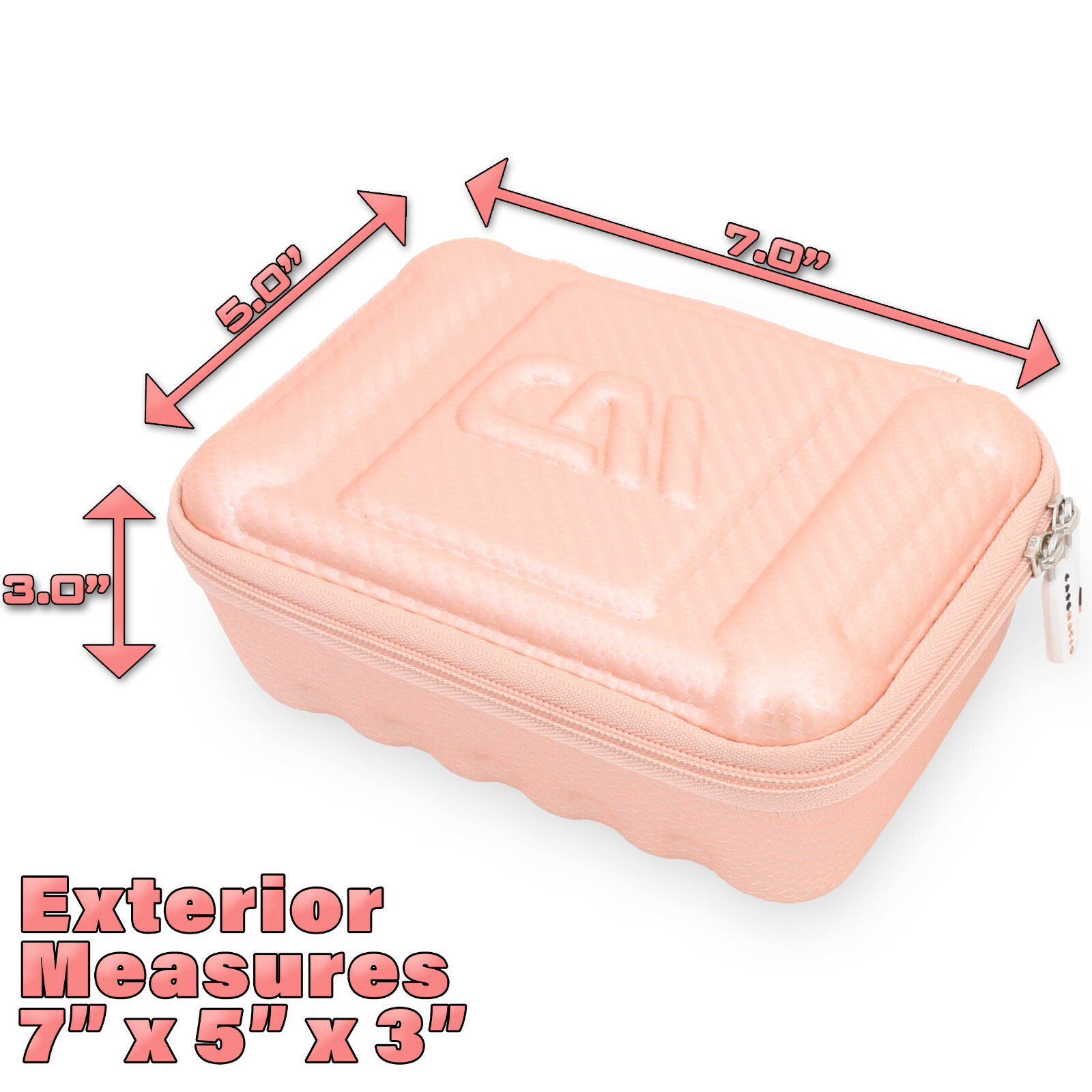 CM Asthma Inhaler Case Fits Spacer, Mask and Accessories, Rose Gold Case Only