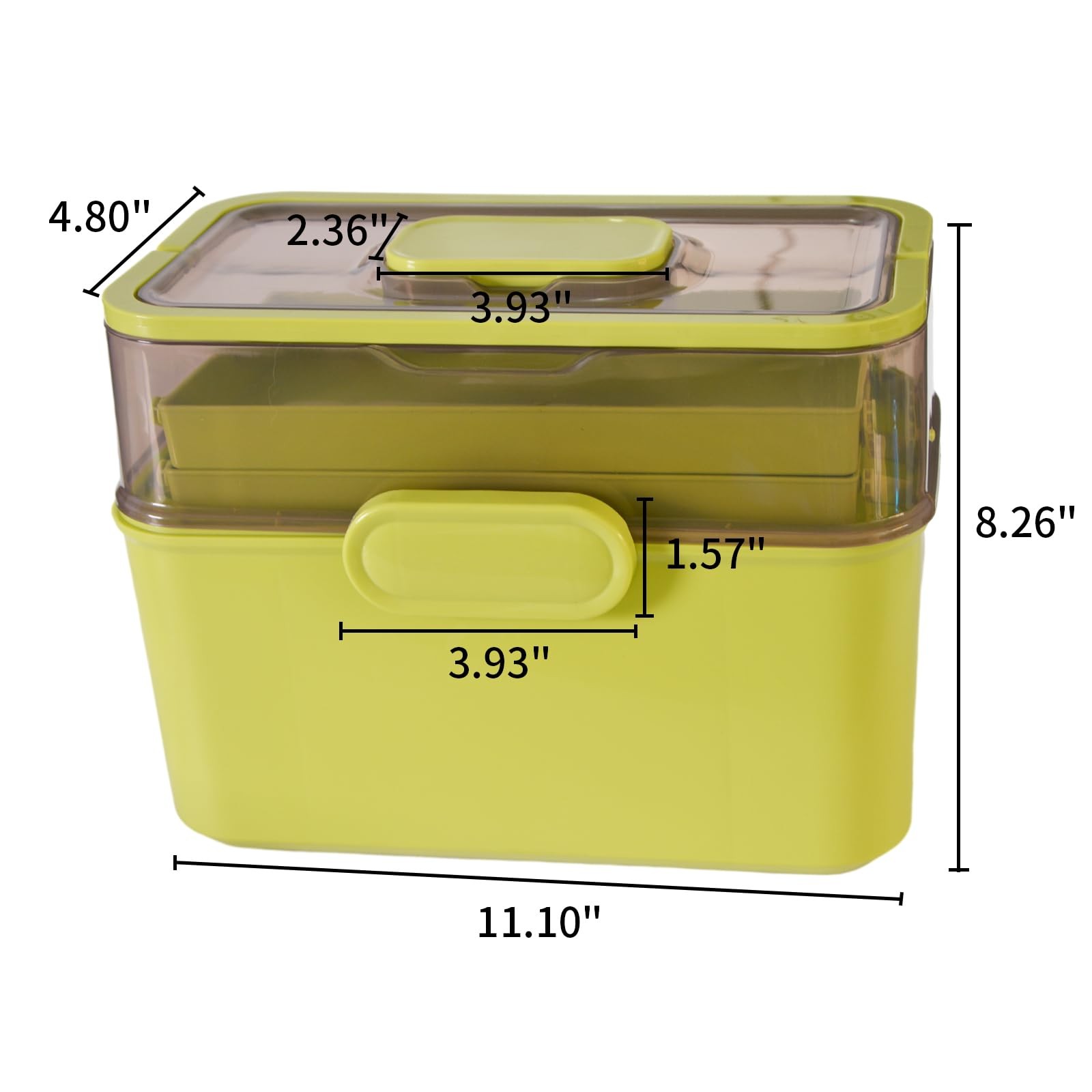 AnRui 3 Tier Medicine Storage Organizer Box, Plastic Empty First Aid Green