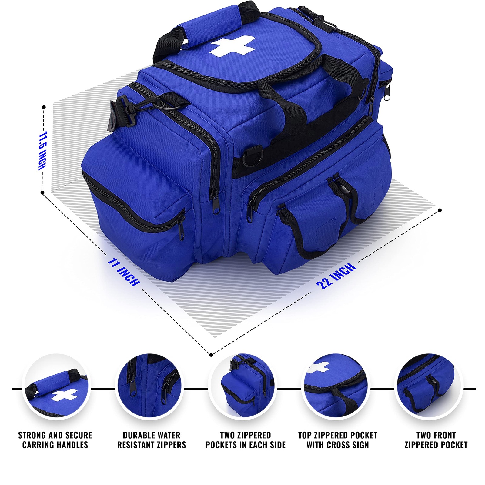 ASA TECHMED First Aid Responder EMS Emergency 1 Count (Pack of 1), Blue
