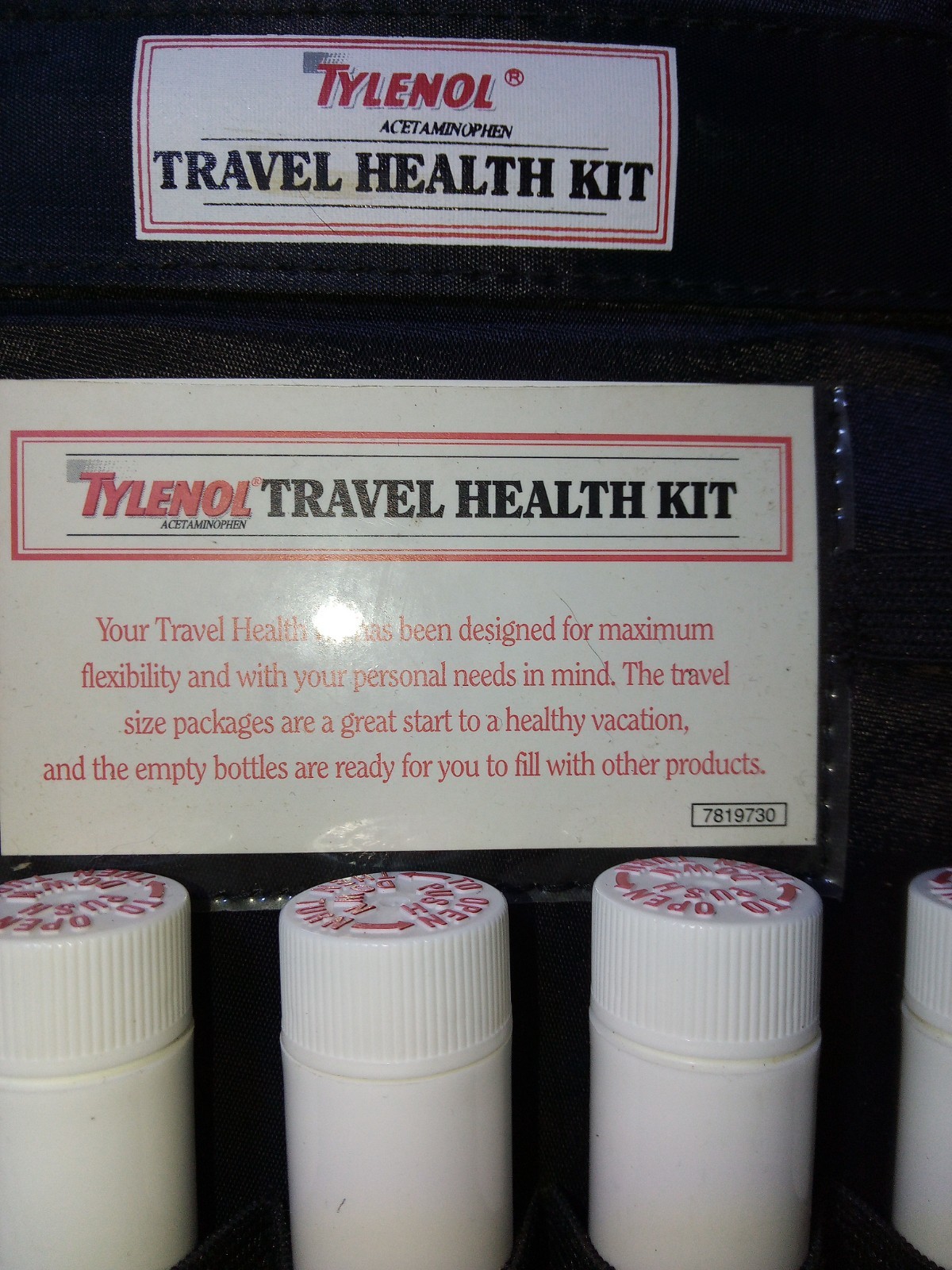 Tylenol Travel Health Kit With Storage Pouches And 5 Empty Bottles