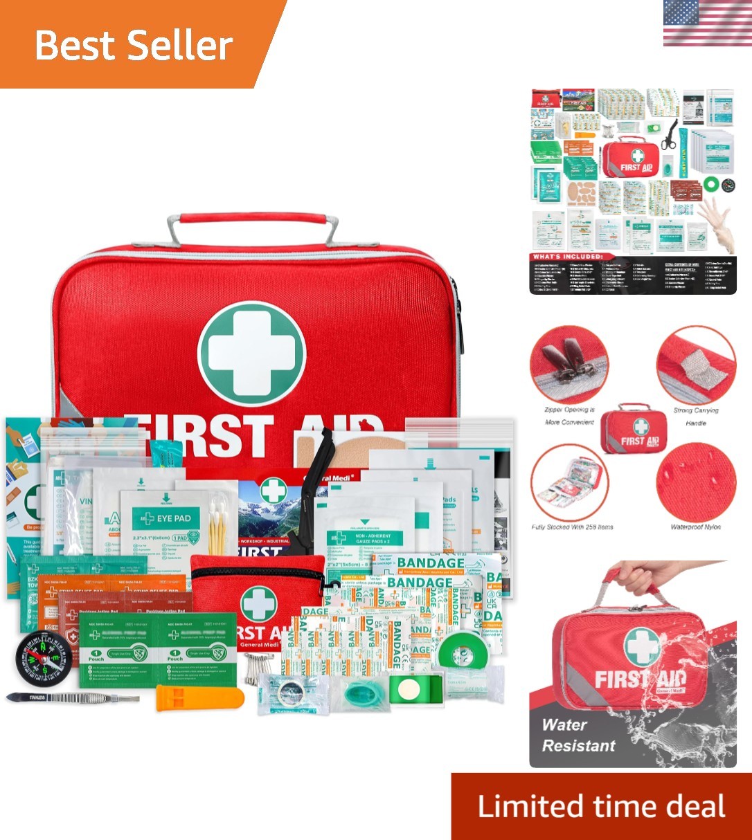 Ultimate First Aid Solution: 215-Piece Kit with Moleskin & Emergency Blanket