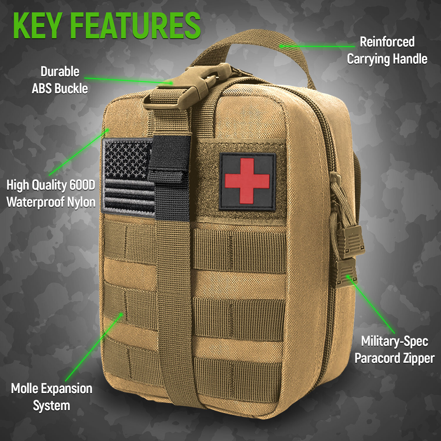 Tactical First Aid Kit IFAK Survival Molle Military EMT Medical Pouch Empty Bag