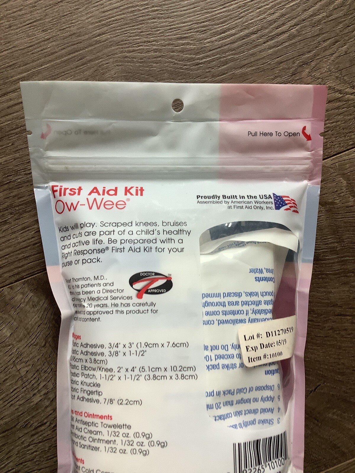 First Aid Only Ow Wee Focused First Aid Zip Kit Brand New Essential Pouch New