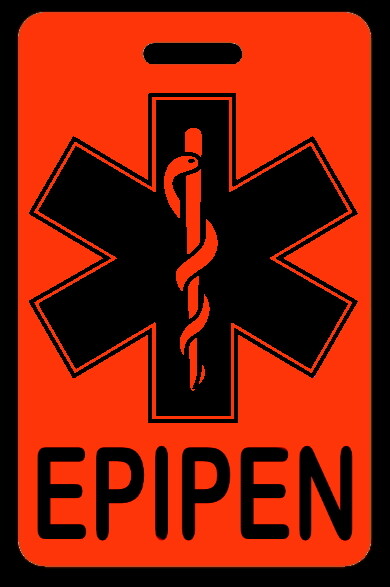 EPIPEN Hi-Viz Orange Bag Tag – FREE Personalization – New