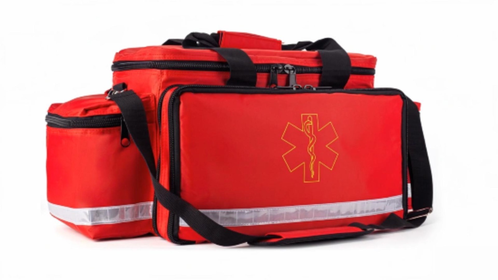 Large Empty First Aid Bag 26" – Water-Resistant EMT Medical Kit, Reflective, 4 D