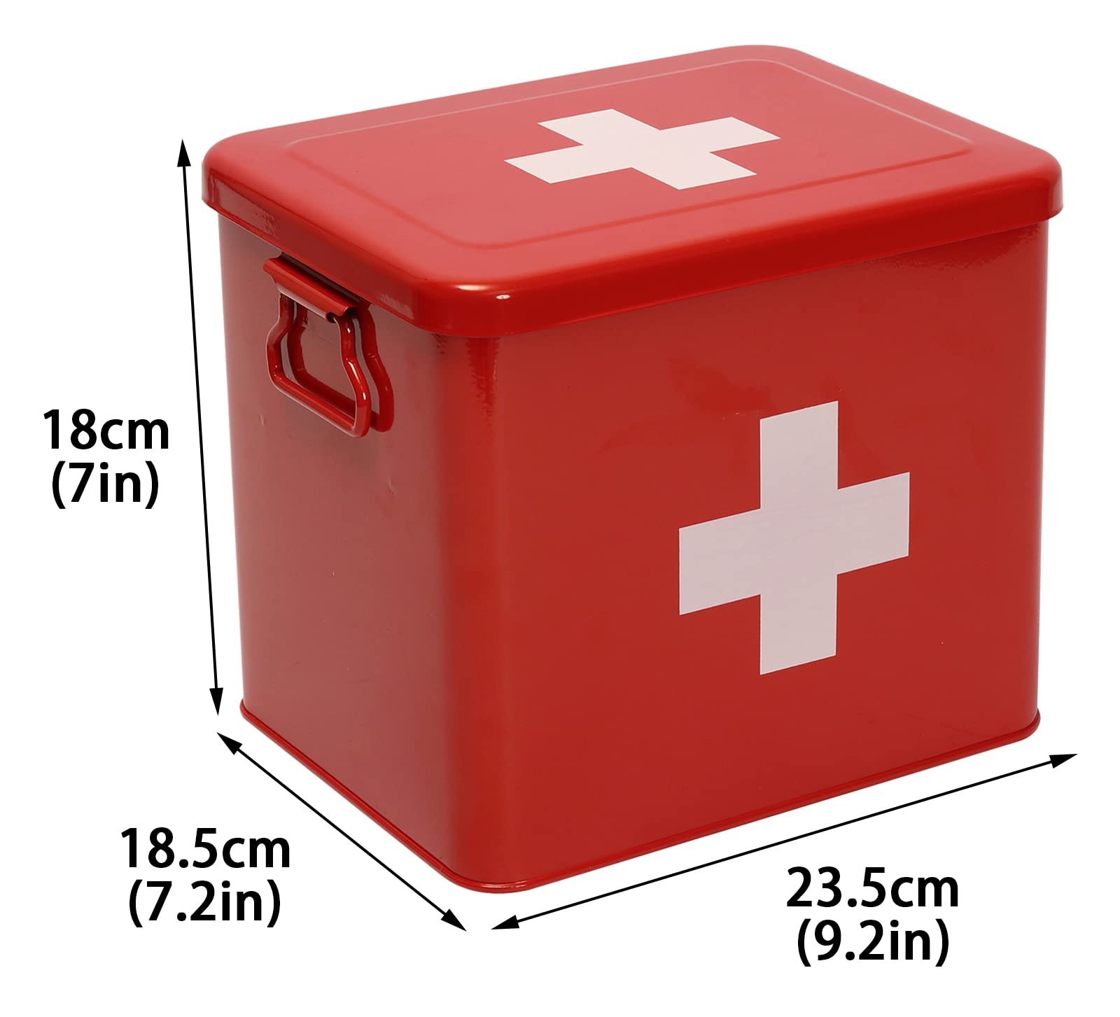 Xbopetda First Aid Kit, Medicine Supplies Bin – 23.5×18.5x18cm, Red