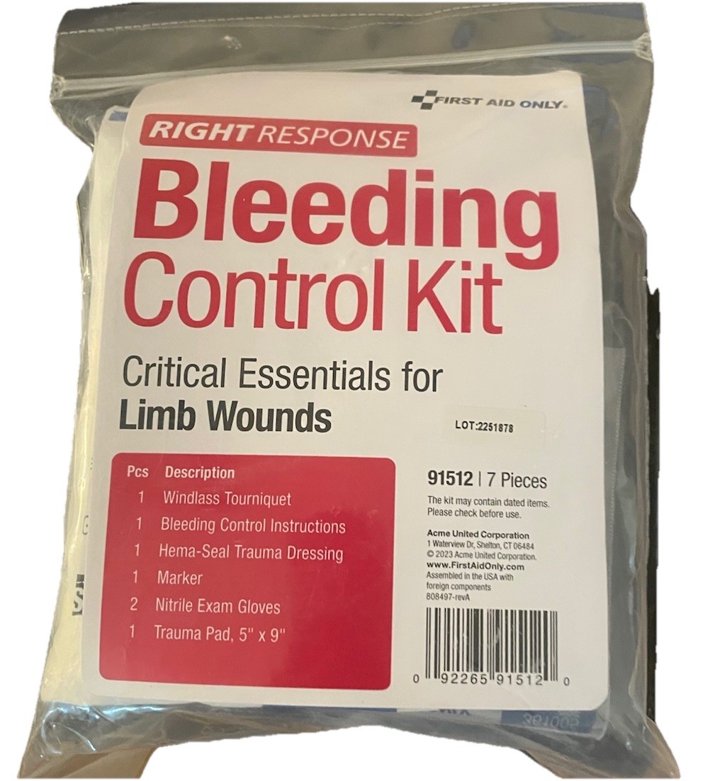 Right Response Bleeding Control Kit #91512, Limb Wounds 7 Pieces New