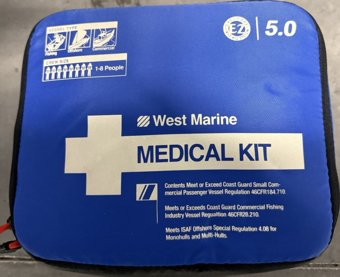 West Marine Medical Kit 5.0 First Aid Kit Coast Guard/ISAF Blue w/ Gauze