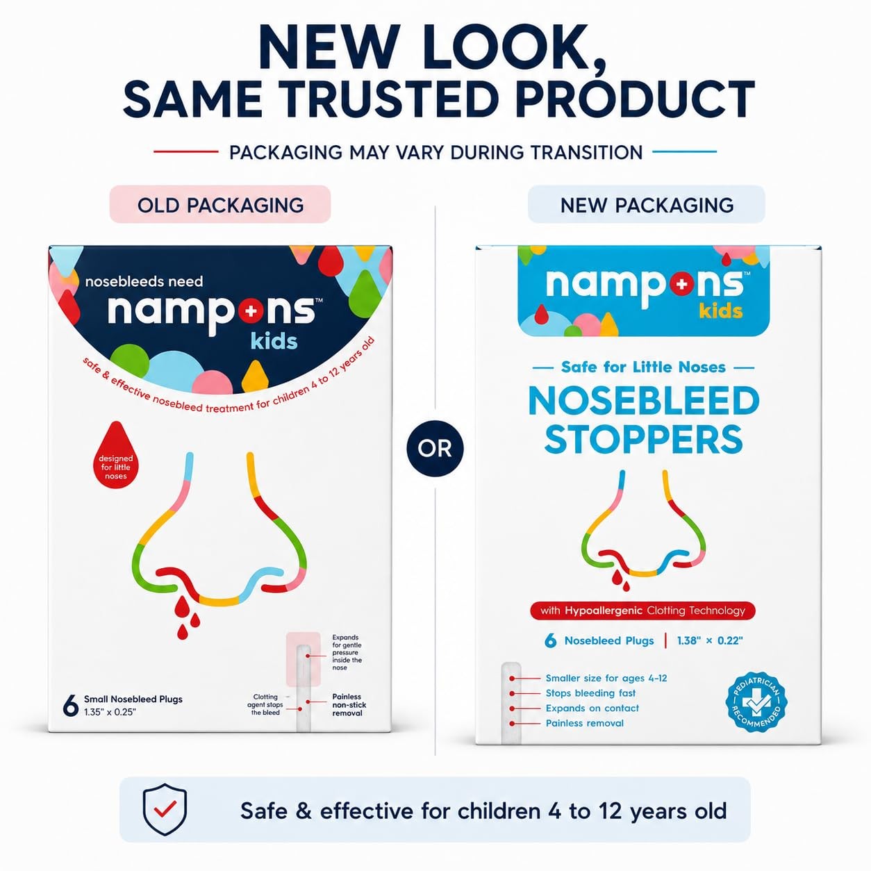 Nampons Kids Nosebleed Stoppers – 12 Easy to Use Nose Bleed Stopper Plugs Kit fo