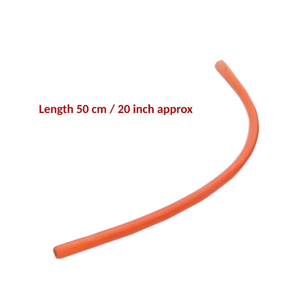 HealthAndYoga™ Enema Rubber Colon Tube – Open End (20” x 26 Fr, Deep Orange