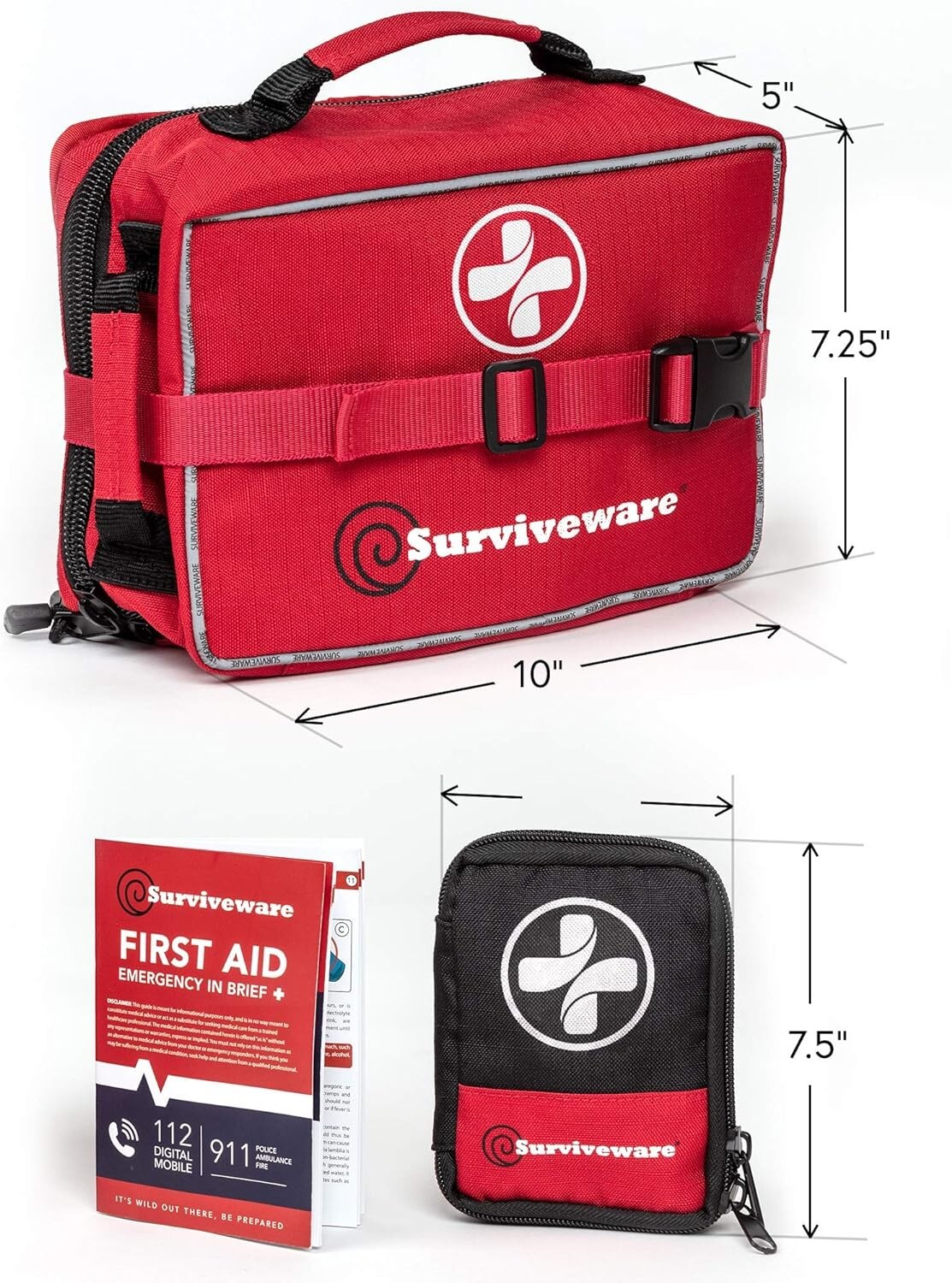 NEW Durable Survival First Aid Kit Emergency Preparedness Medical Bag 200 Pieces