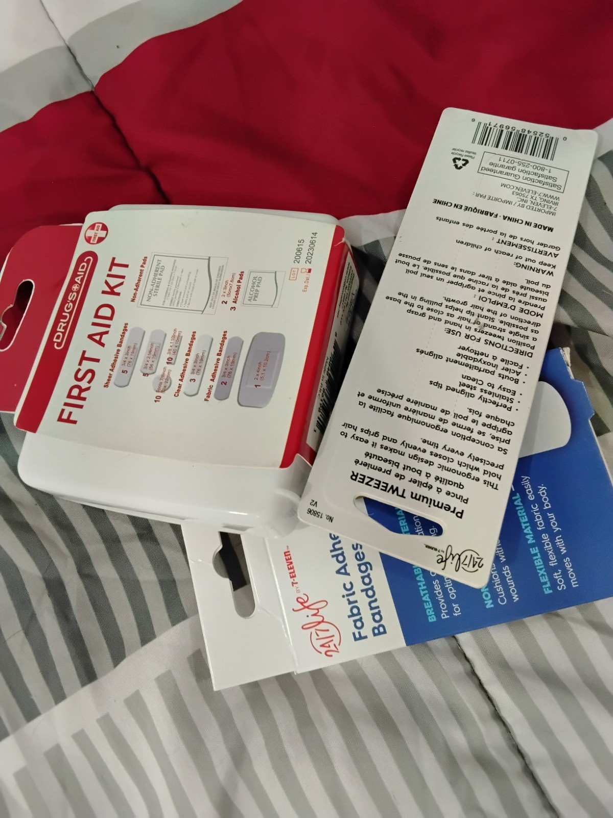 First aid kit set. Medic Kit Tweezers and Band Aids. For Healing and Recovery.