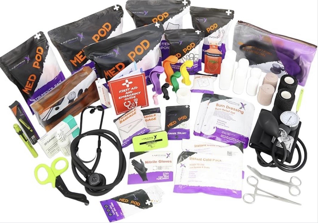 Fully Stocked HiVis Green EMS Medical Bag
