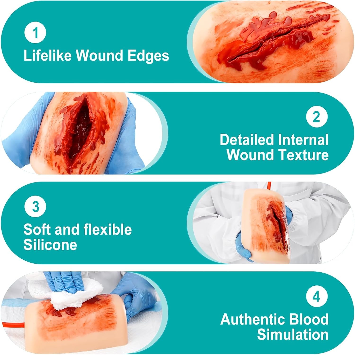 Wound Trainer Medical Practice Wound Model Teaching Model Trauma Wound Bleed Kit