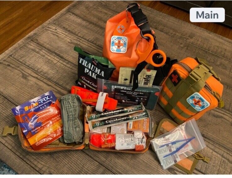 Individual First Aid Kit (IFAK) Tactical Pouch with Waterproof Dry Bag