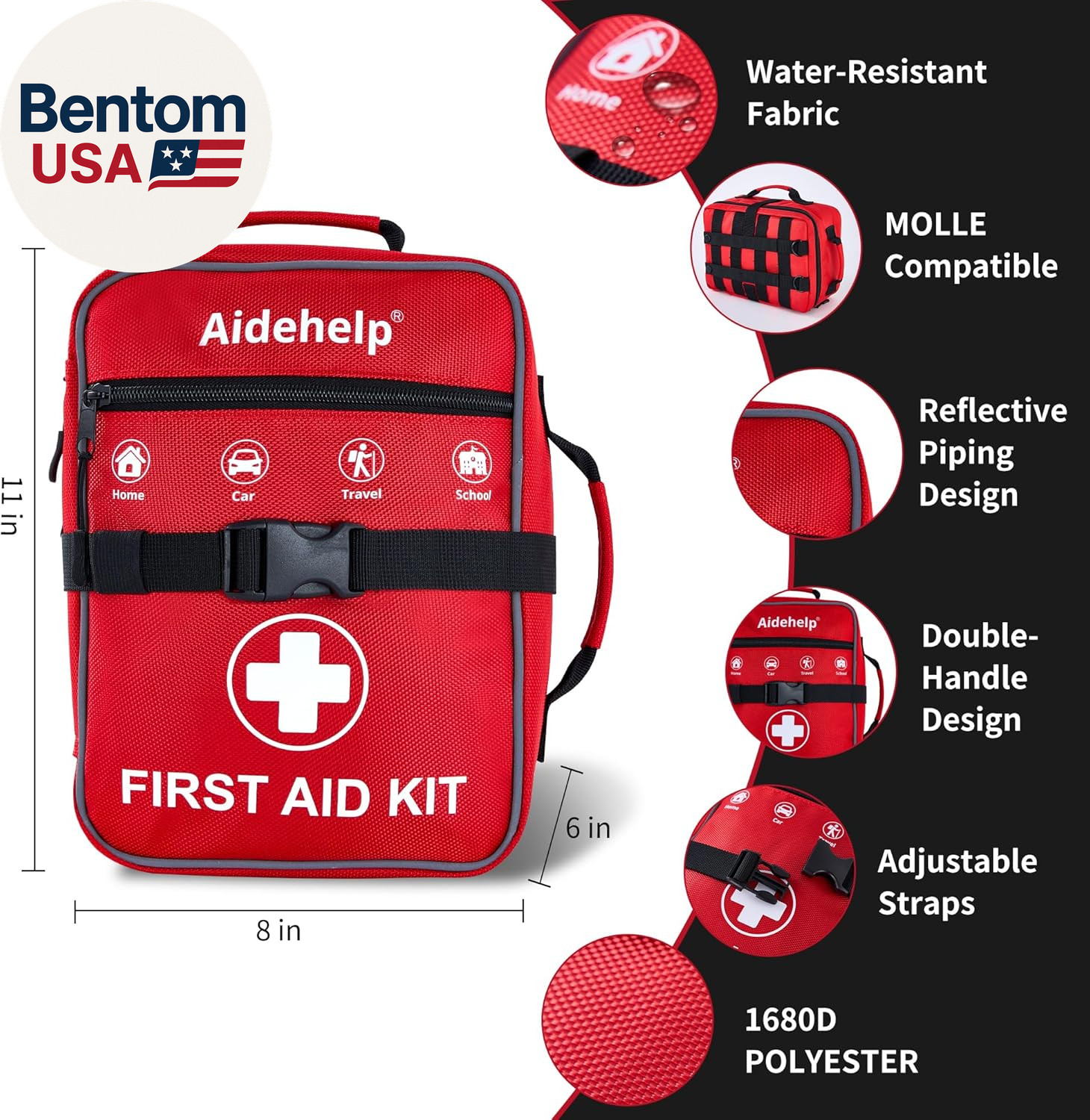 520 Pieces Premium First Aid Kit – Large Emergency Medical Kit for Survival, Car
