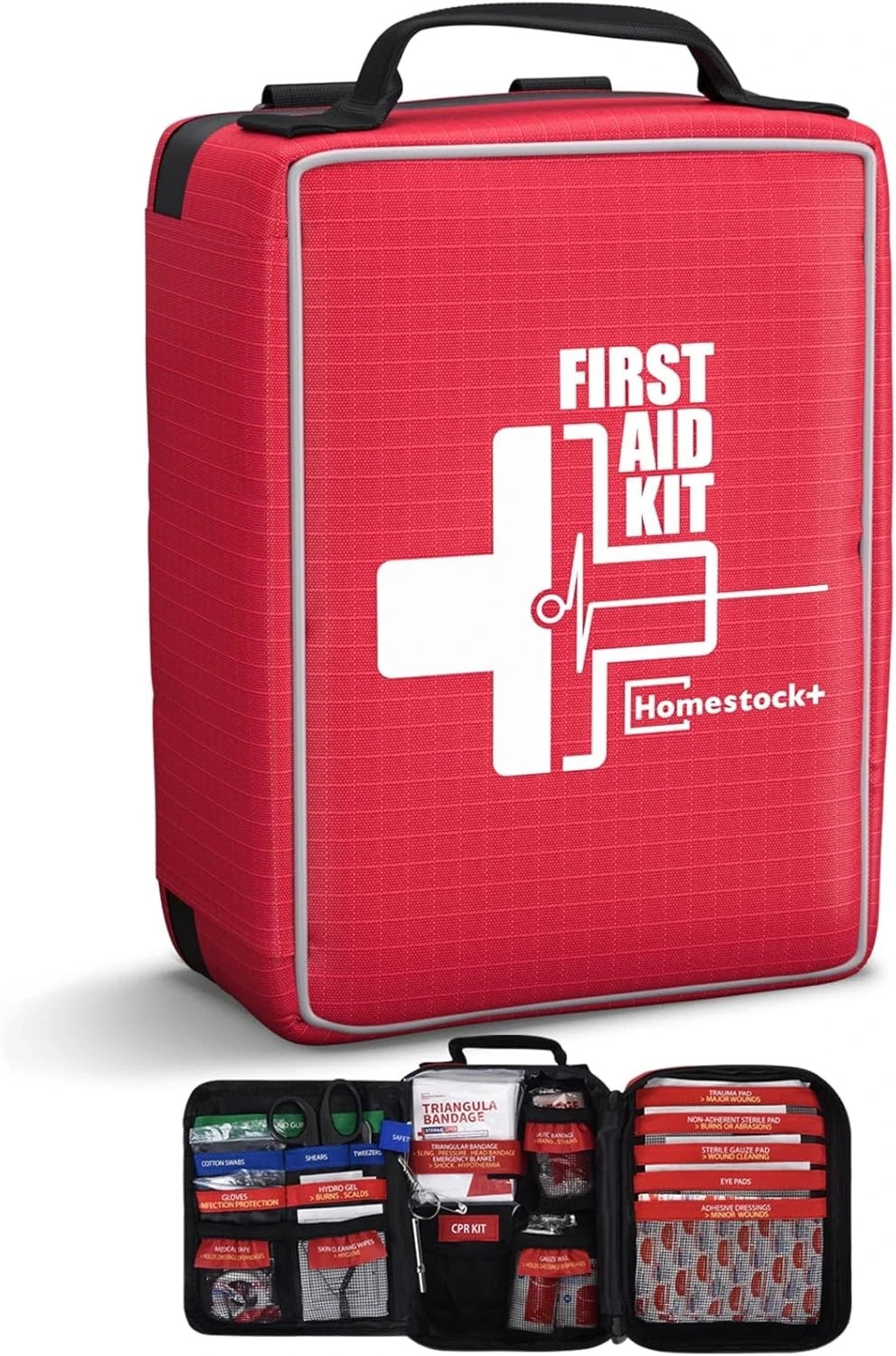 First Aid Kit, Upgrade Trauma First Aid Kit with Labelled Compartments -Emergenc