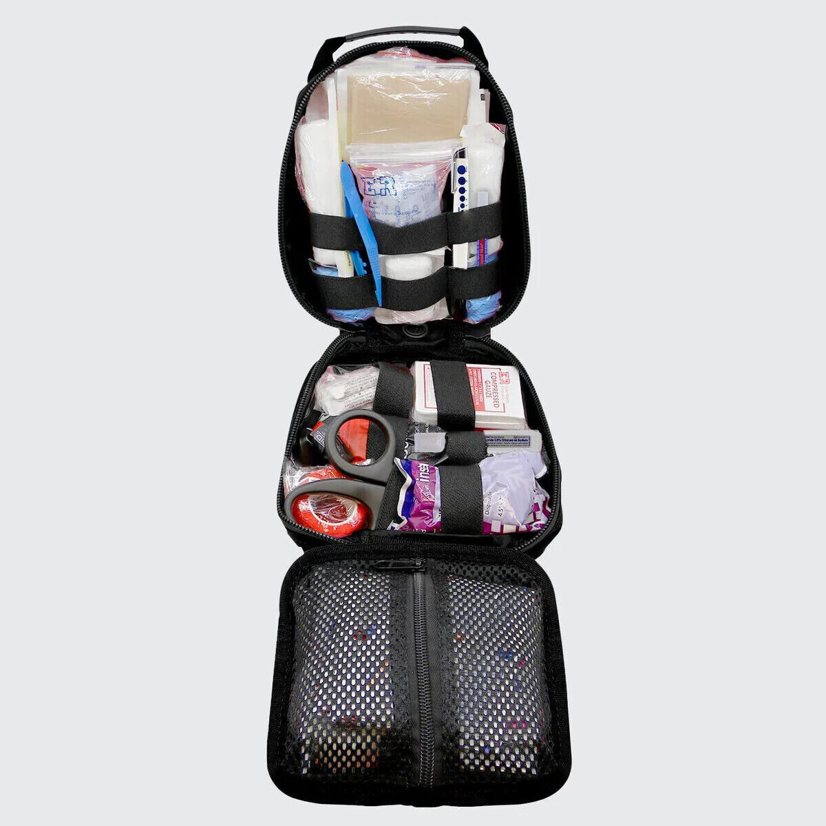 MediTac Full Tactical Trauma Kit Small Rip-Away Owl Type Bandages EMT – BLACK