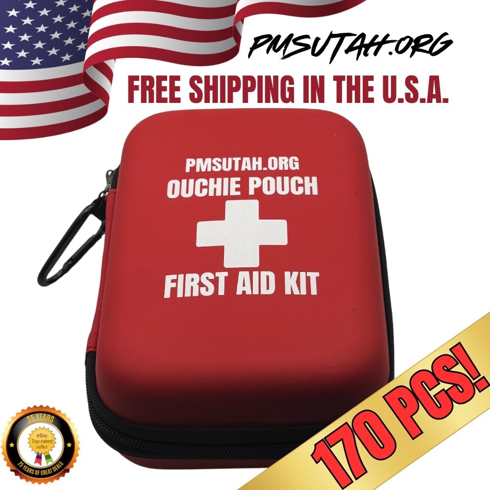170 Pc First Aid Kit Emergency Trauma Military Survival Camp Burn Relief Saline