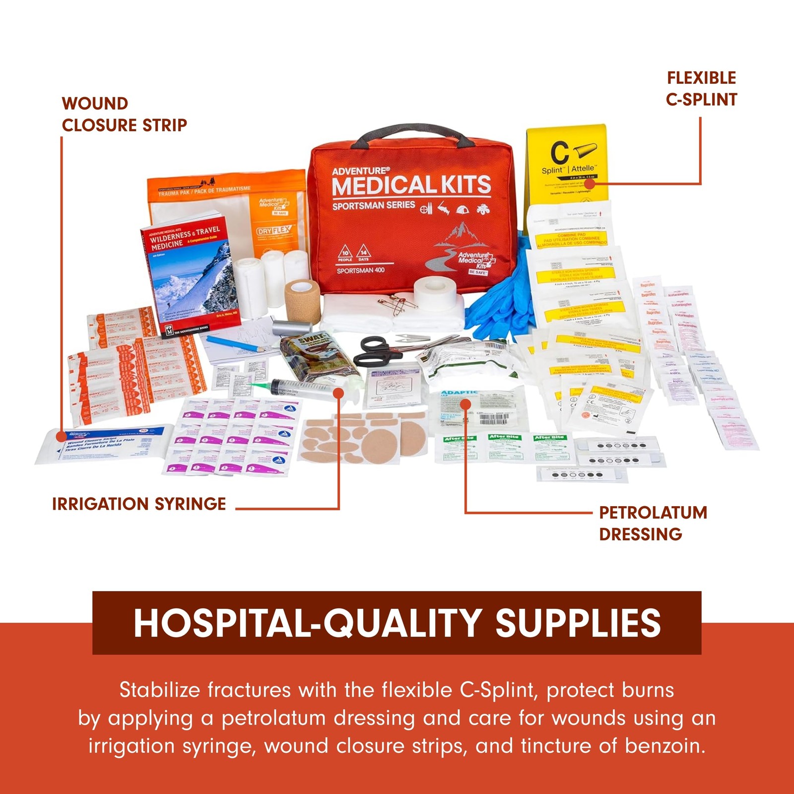 Adventure Medical Kits Sportsman Series Medical Kit 400 First Aid Kit for C…