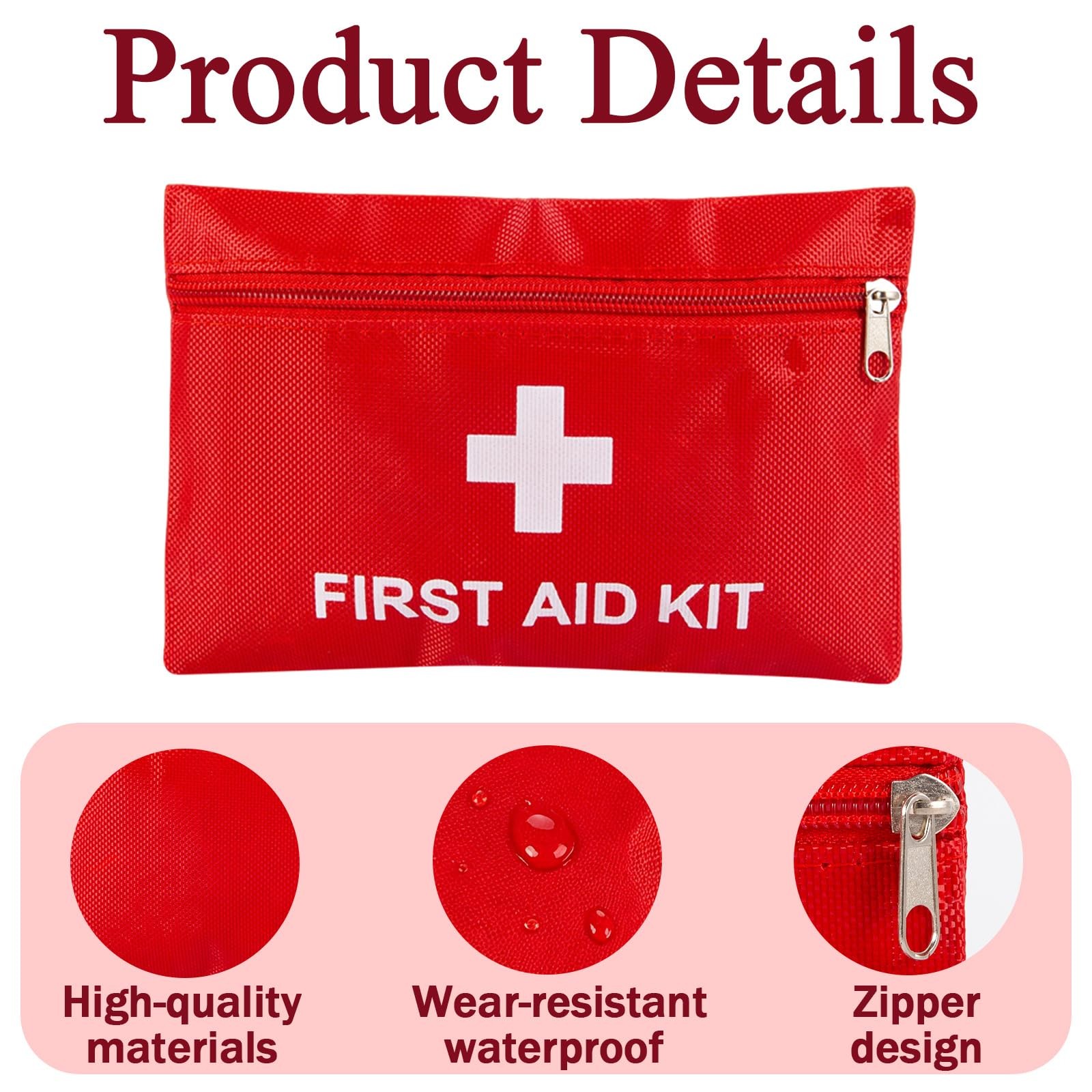 6 Pack Empty First Aid Kit Bag, Small First Aid Pouch Bulk, Water Resistant T…